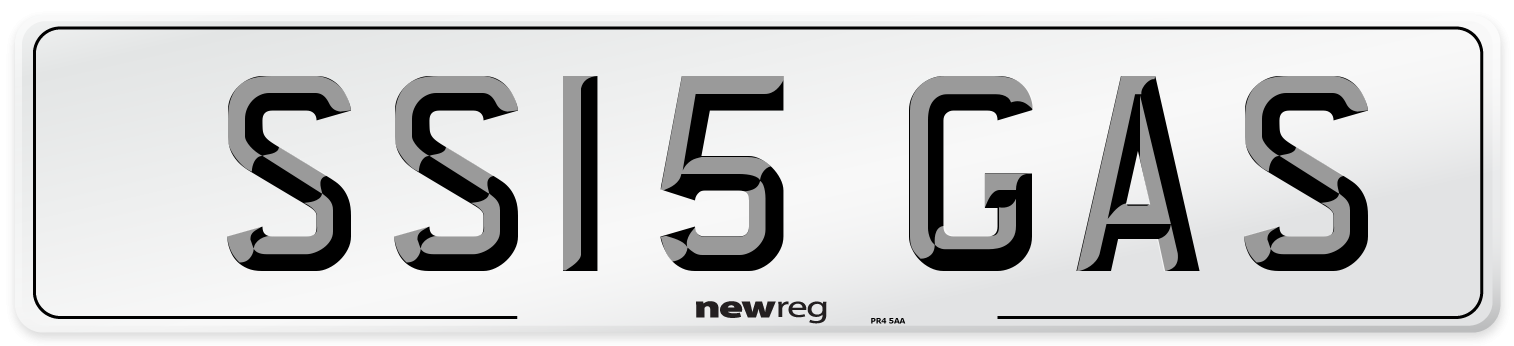 SS15 GAS Number Plate from New Reg
